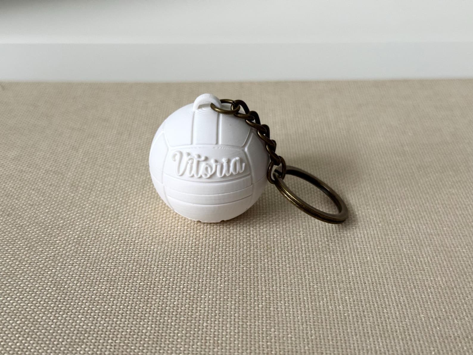 Personalised netball ring keeper in Ivory with name